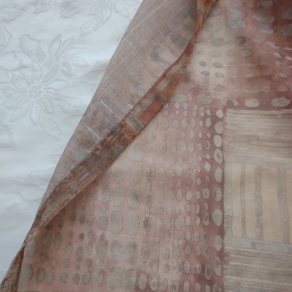 Croscill Shower Curtain Metallic Fiber Beautiful Colors Chocolate Brown
